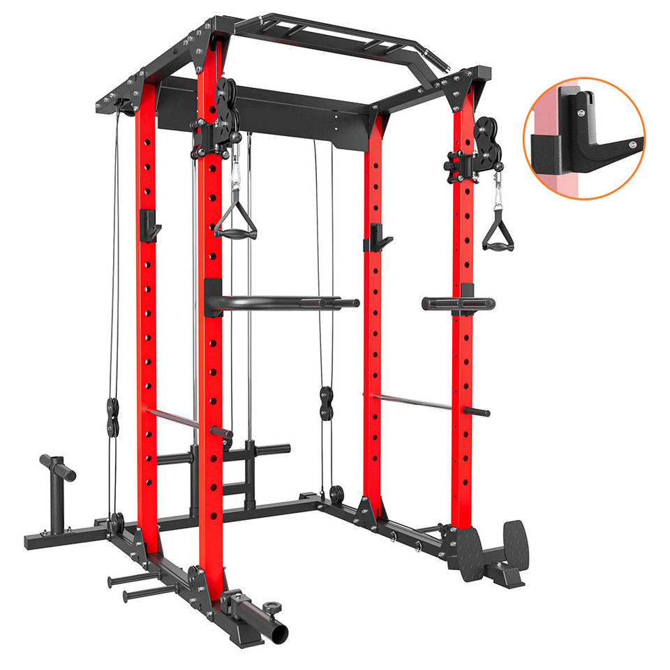 Versatile Multifunction Power Rack for Basement Gymnasiums Workouts Space-Saving Design