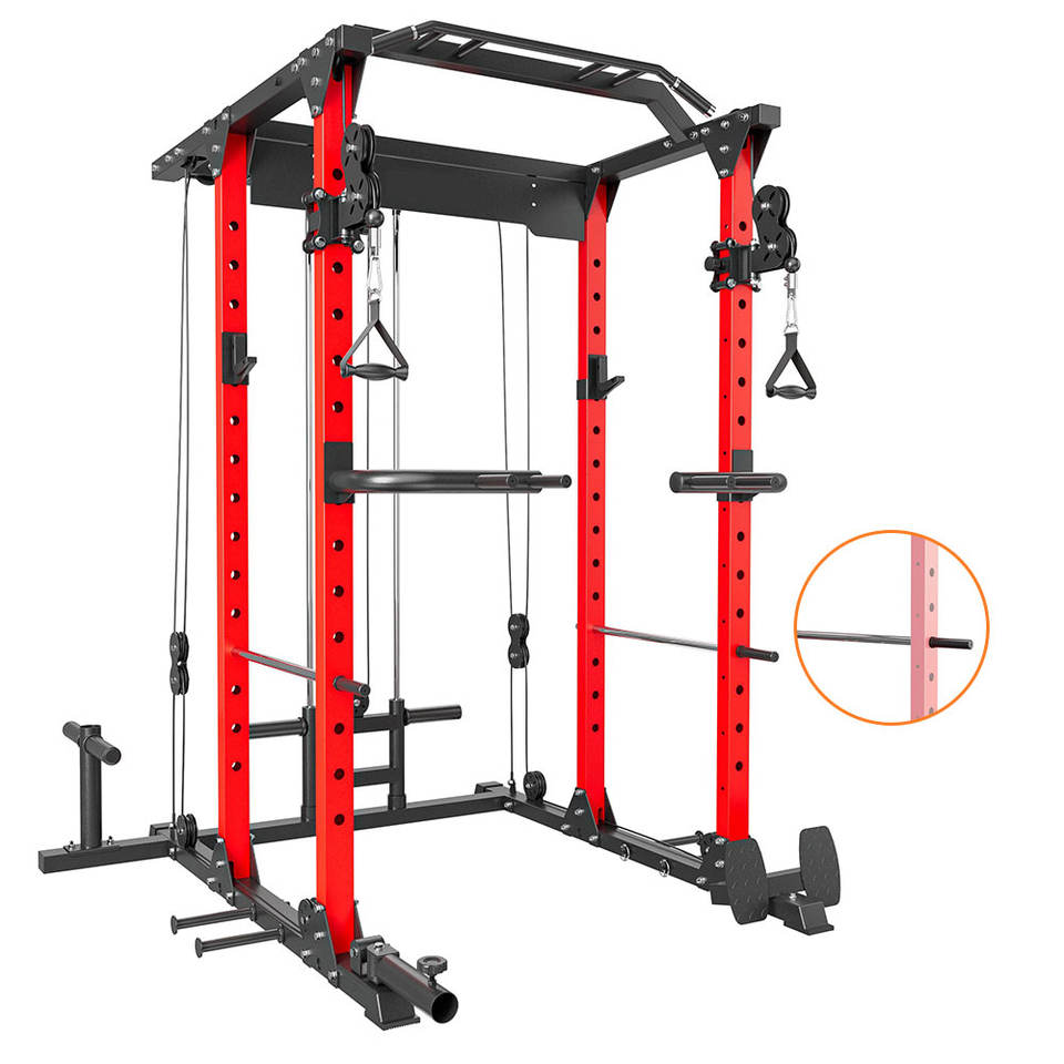 Versatile Multifunction Power Rack for Basement Gymnasiums Workouts Space-Saving Design