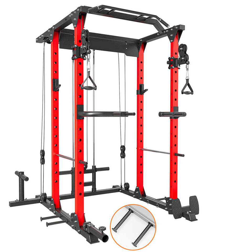 Versatile Multifunction Power Rack for Basement Gymnasiums Workouts Space-Saving Design