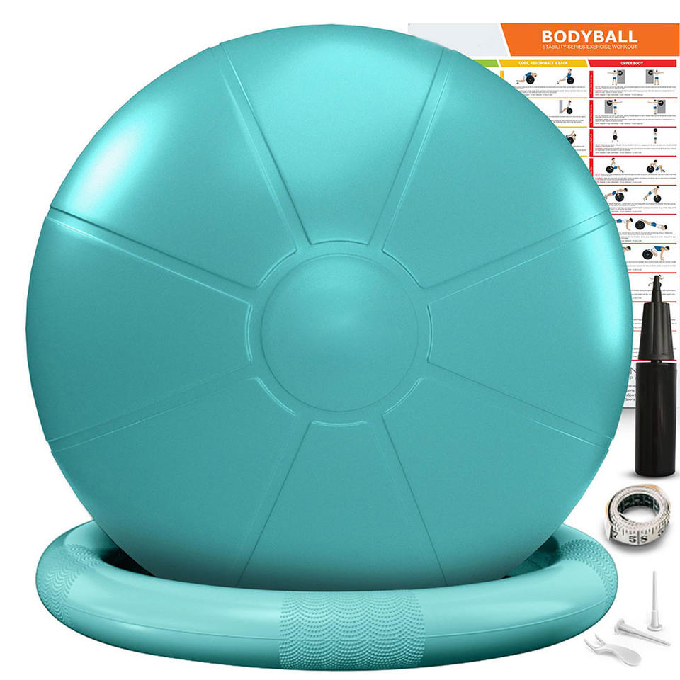 Custom Logo Fitness Yoga Ball for Active Vacations Durable with Bounce Quality Exercise and Massage Features