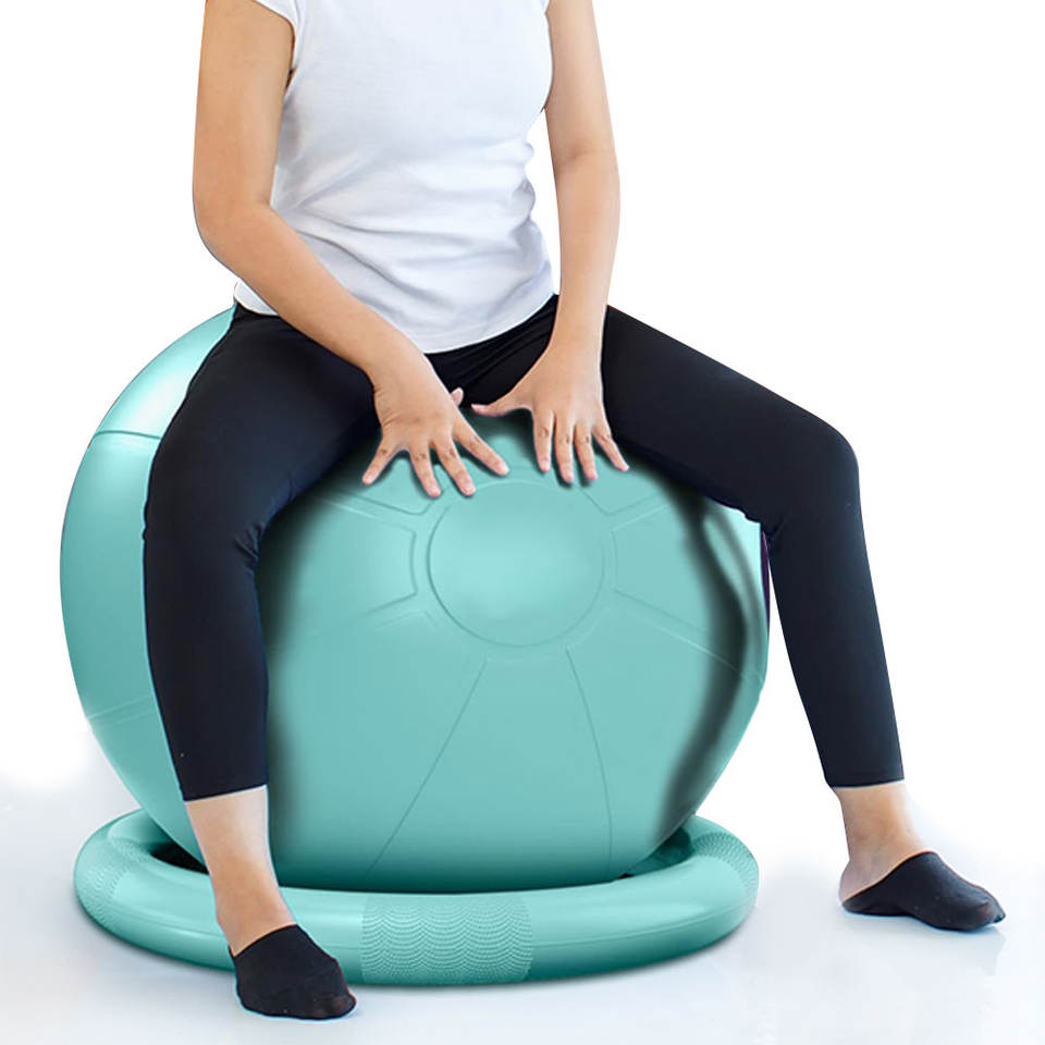 Custom Logo Fitness Yoga Ball for Active Vacations Durable with Bounce Quality Exercise and Massage Features