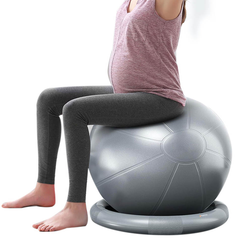 Custom Logo Fitness Yoga Ball for Active Vacations Durable with Bounce Quality Exercise and Massage Features