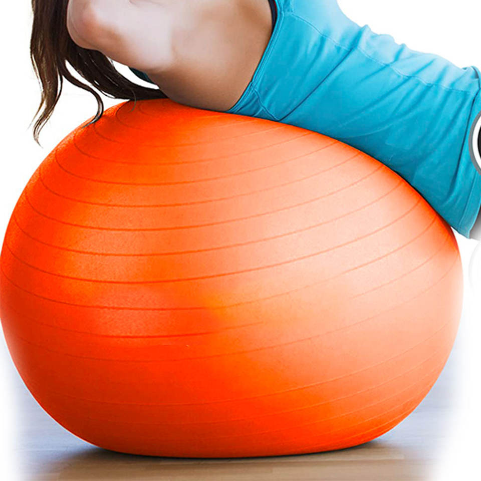 Custom Logo 75cm PVC Gym Ball for Yoga Exercise Multi-Purpose Pilates Style Fitness Equipment Gentle on Joints Features Balance