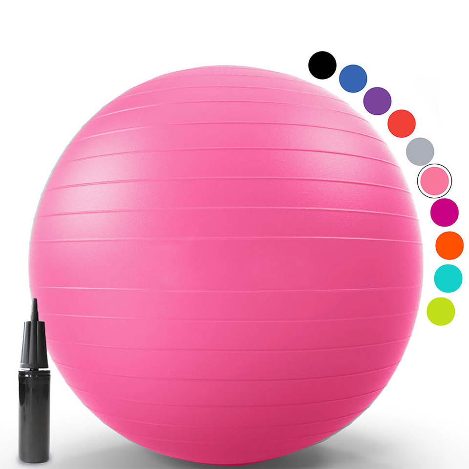 Custom Logo 75cm PVC Gym Ball for Yoga Exercise Multi-Purpose Pilates Style Fitness Equipment Gentle on Joints Features Balance