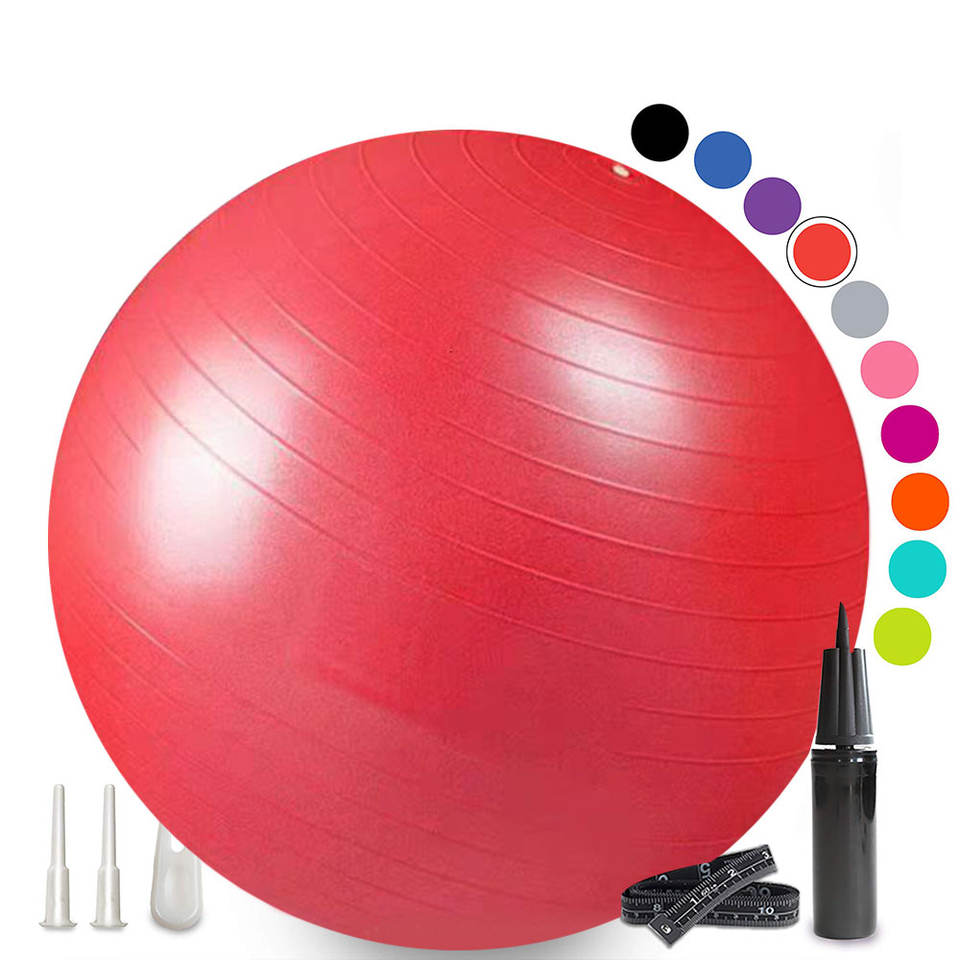Custom Logo 75cm PVC Gym Ball for Yoga Exercise Multi-Purpose Pilates Style Fitness Equipment Gentle on Joints Features Balance