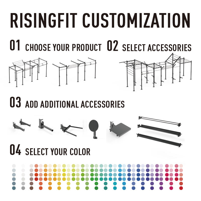 Rising Fitness Modern Steel Multi Functional Commercial Use Adjustable Squat Rack for Gym Strength Training