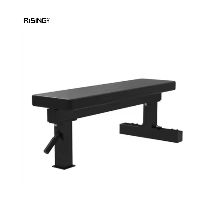 Rising Fitness Upgrade Home Gym Equipment Dumbbell Flat Bench Press Weight Lifting Sit up Bench with Roller for Easy Movement