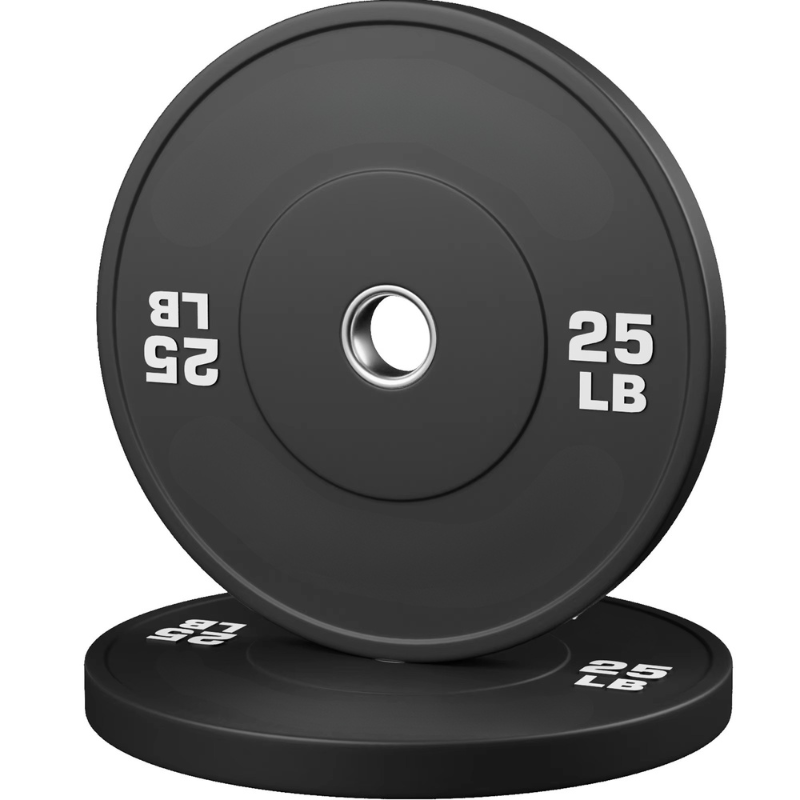 Rising Fitness Factory Wholesale Home Gym Portable Black Custom Logo 5-25 KG 10-55 LB Iron Rubber Barbell Bumper Weight Plate