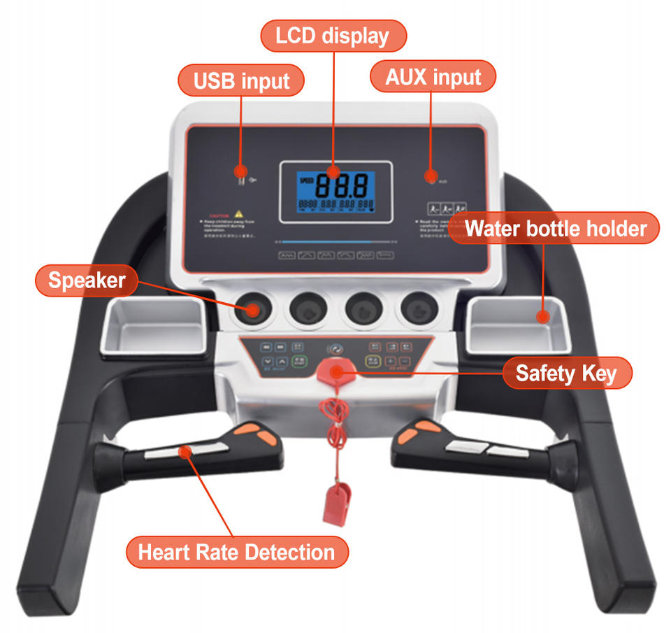 Hit Product 2.0HP Motor Power Auto Incline Fitness Equipment Foldable Electric Treadmill for Home Gym