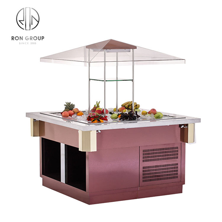 Luxury Commercial Buffet Showcase Salad Bar with Refrigerator