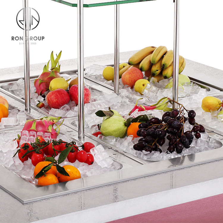 Luxury Commercial Buffet Showcase Salad Bar with Refrigerator