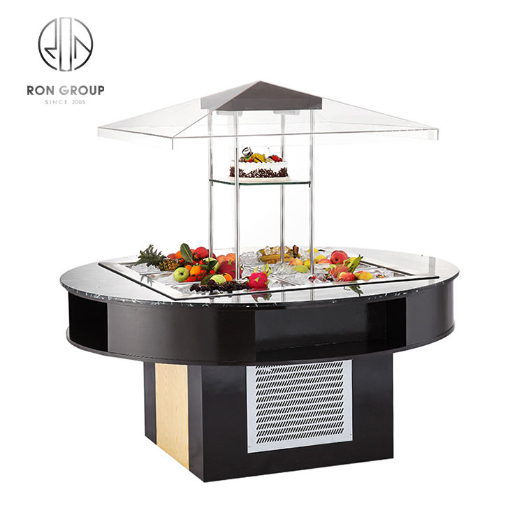 Luxury Commercial Buffet Showcase Salad Bar with Refrigerator