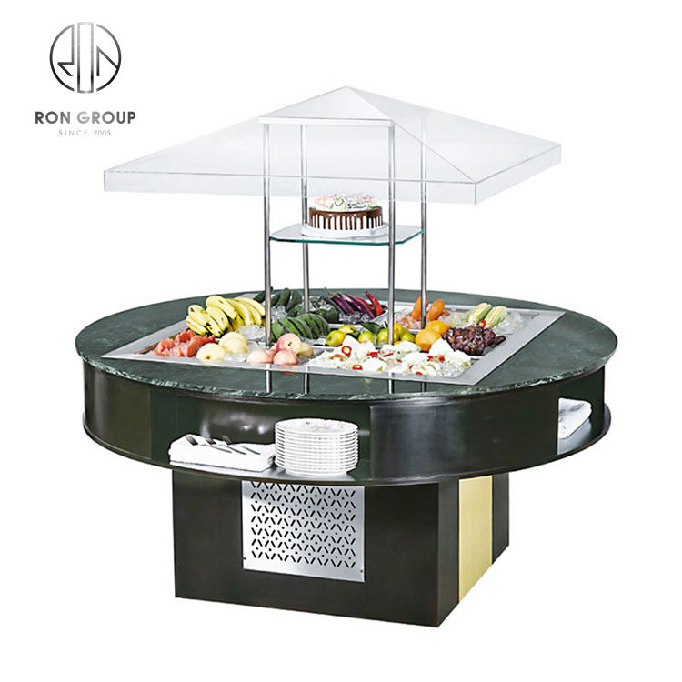Luxury Commercial Buffet Showcase Salad Bar with Refrigerator