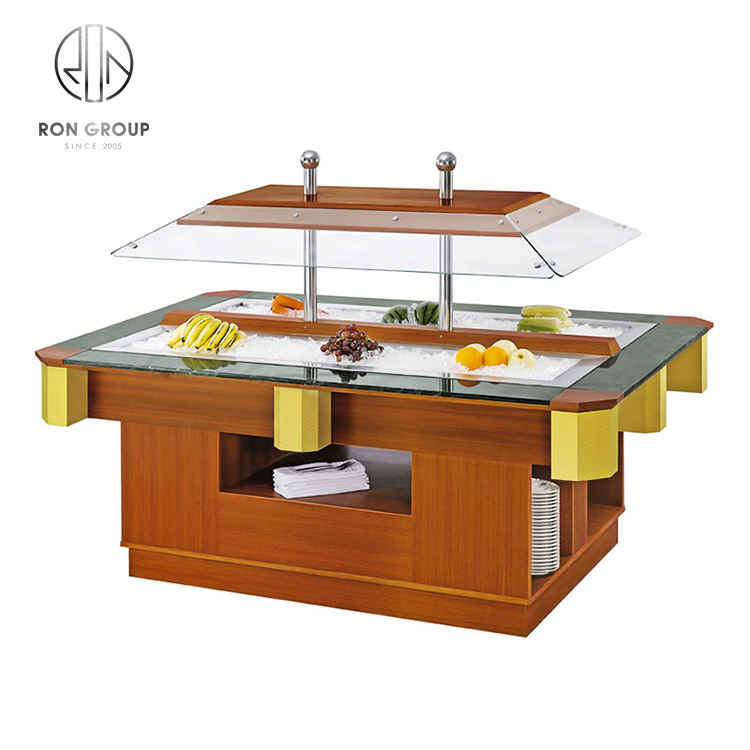 Luxury Commercial Buffet Showcase Salad Bar with Refrigerator