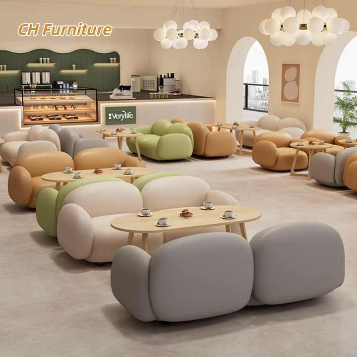 High Quality Dining Room Coffee Shop Furniture Sets with Booth Sofa Coffee Table and Chairs for Cafe Dining Room