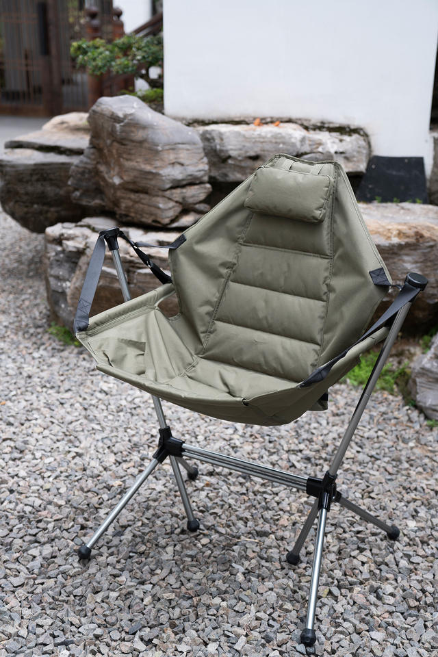Portable Hammock Camping Chair Aluminum Alloy Adjustable Back Padded Folding Swing Chair With Pillow
