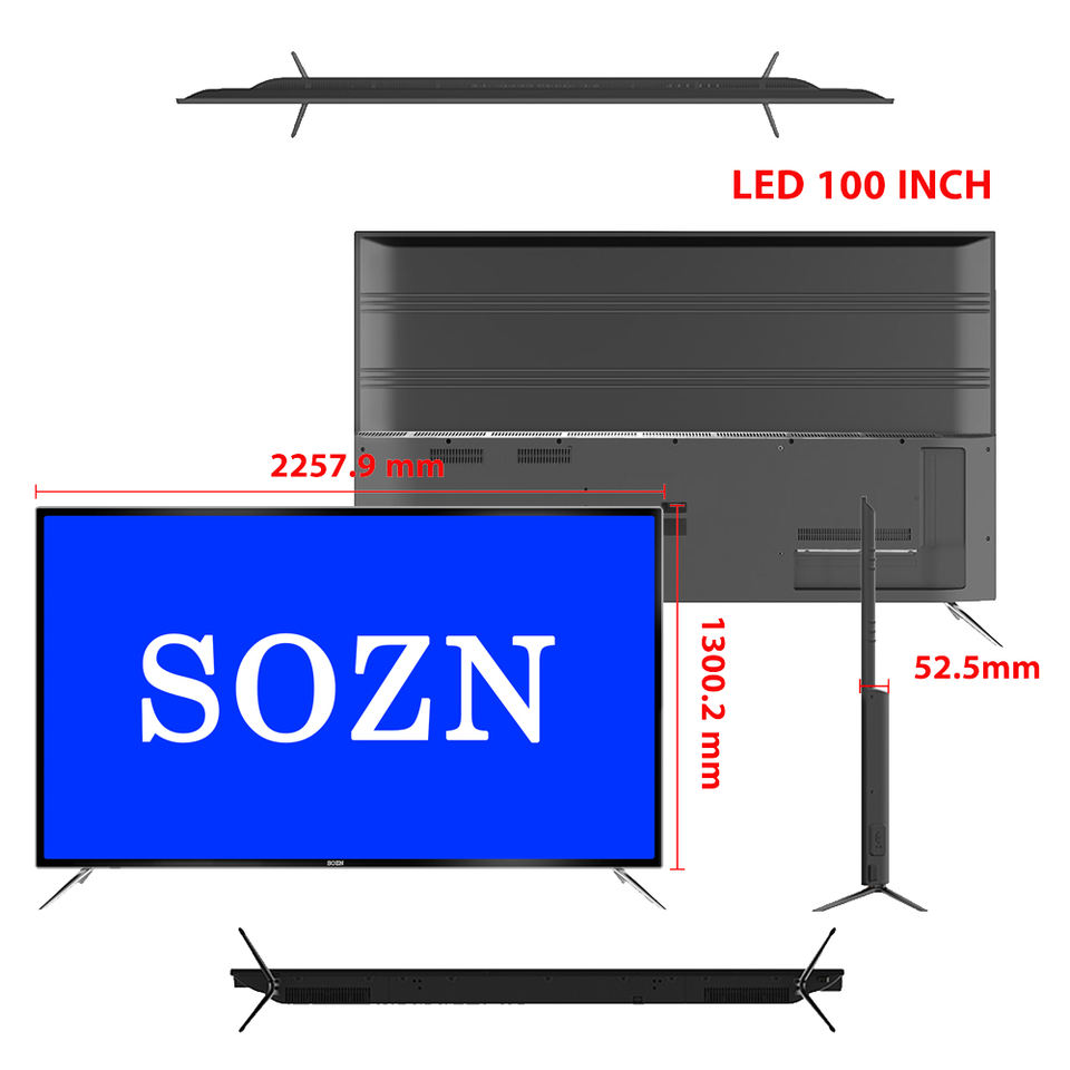 New Full Screen 75 85 100 110 120 Inch 4K Ultra HD LED Smart TV with Wi-Fi Home Office Hotel Televisores Inteligentes Smart Tv