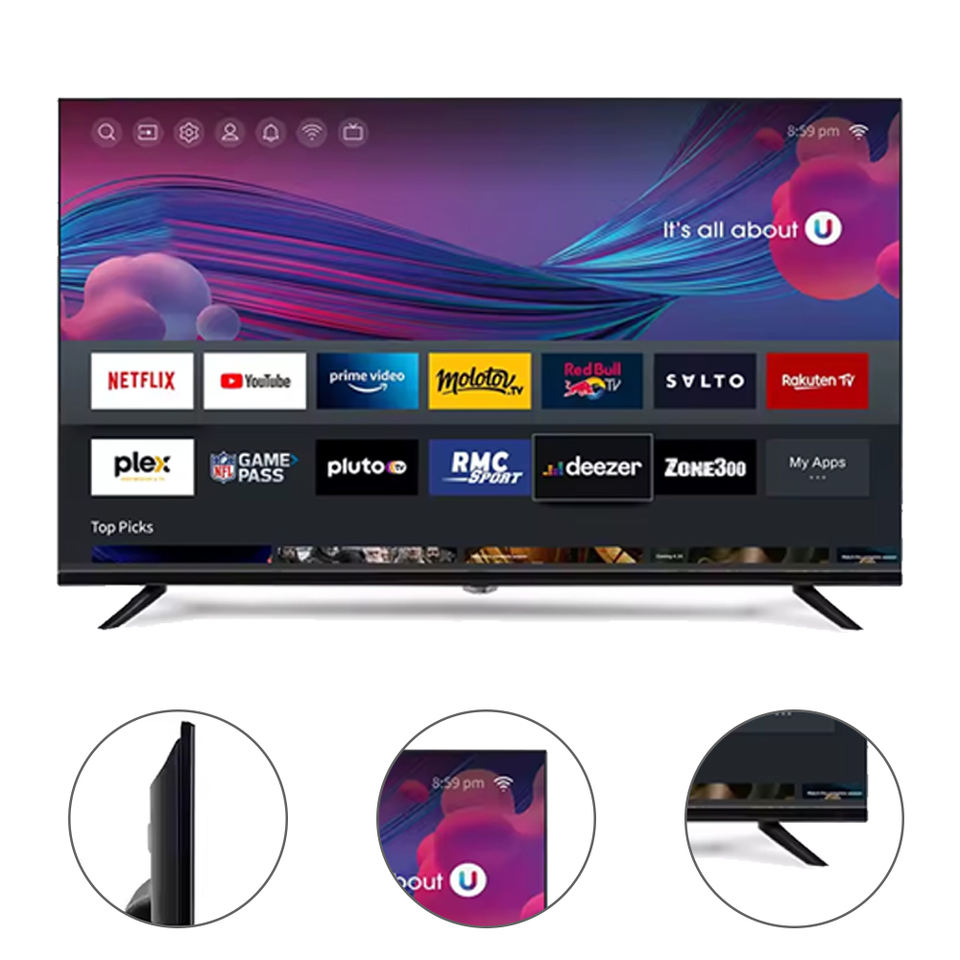 New Full Screen 75 85 100 110 120 Inch 4K Ultra HD LED Smart TV with Wi-Fi Home Office Hotel Televisores Inteligentes Smart Tv