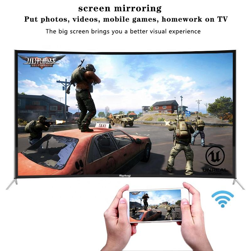 Wholesale New Custom Smart Tv 65 Inch Curved 1.5G+8G Ram Curved Screen Tv Metal Framework Curved 75 Inch Television Smart Tv