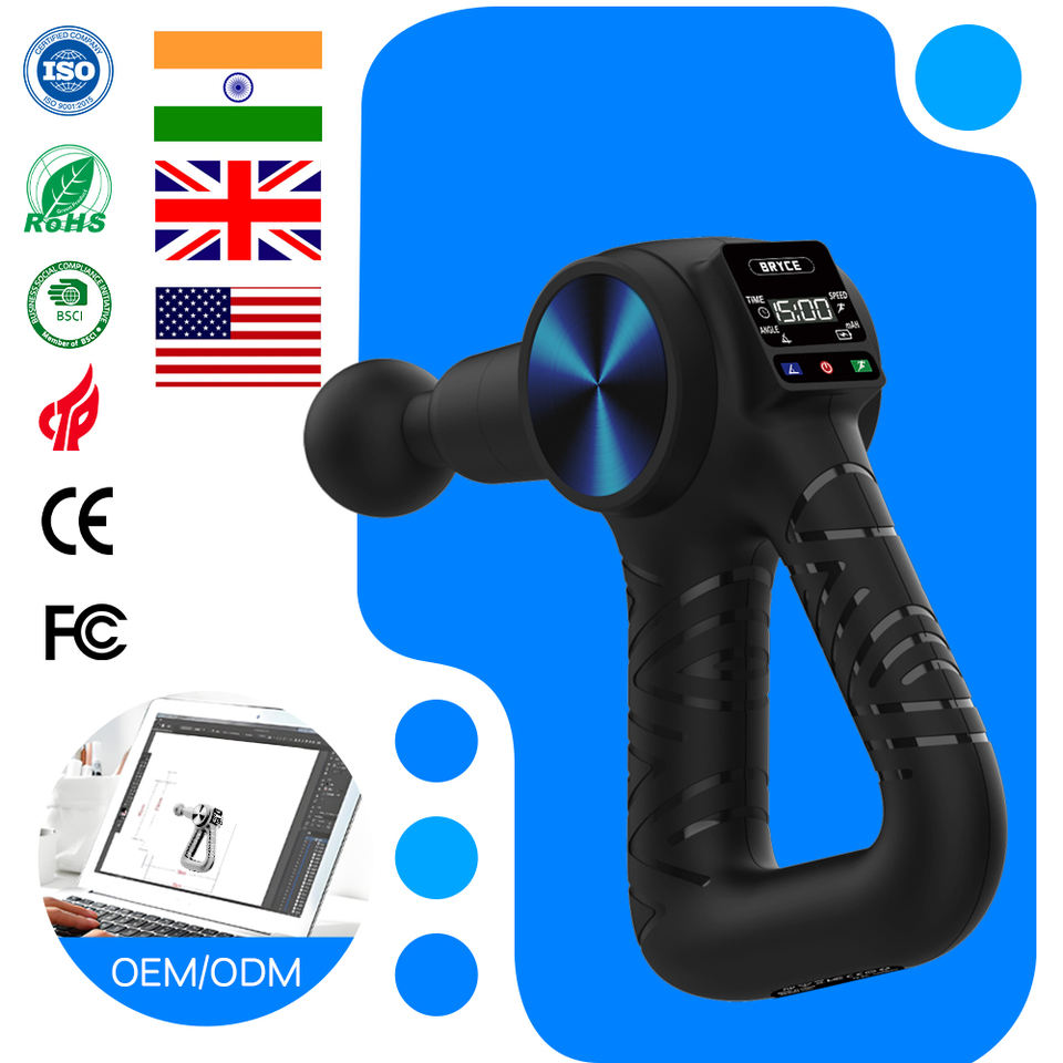 Powerful Percussion Massager Gun for Athletes Electric Handheld 5 Massage Heads for Fully Body D.O.M.S. Relief Gifts for Men