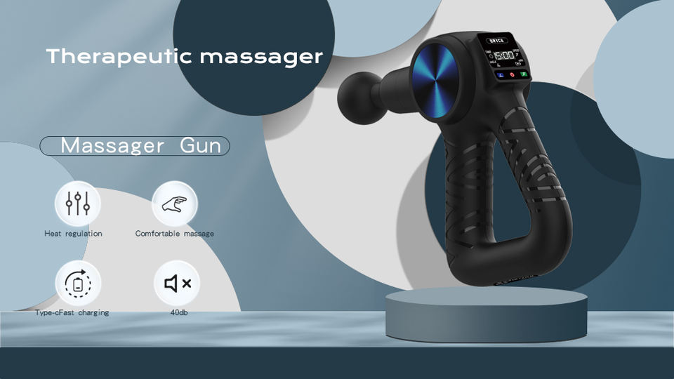 Powerful Percussion Massager Gun for Athletes Electric Handheld 5 Massage Heads for Fully Body D.O.M.S. Relief Gifts for Men