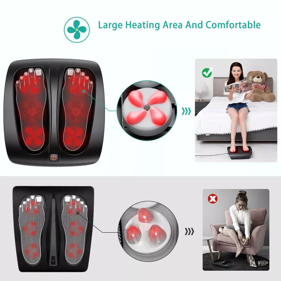 2025 Factory New Electric Acupuncture Shiatsu Heating Foot Massager Machine Infrared Physiotherapy Leg Foot Spa Bath Heats