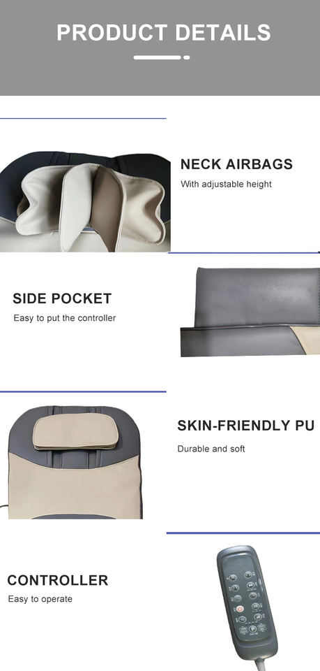 Full Body Back Heat Stretching air Massage Mat Mattress Electric Massager Bed for Car