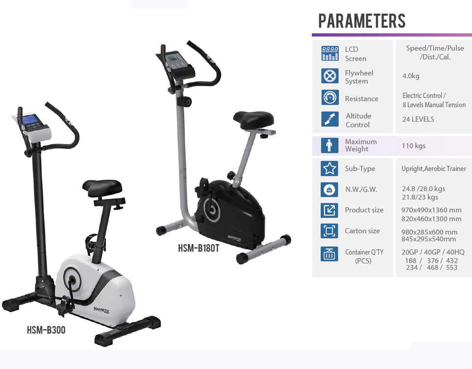 HSM New Home Use Electric Control Magnetic for Spinning Bike Steel Material with LCD Display Stationary Exercise Bike
