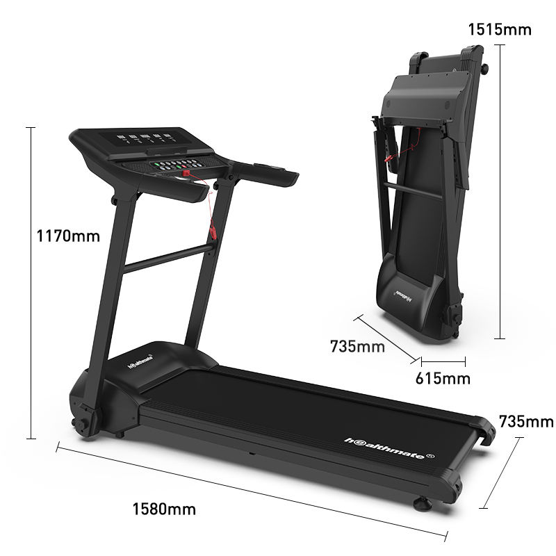 HSM Factory 2.0HP Trademill Running Machine Foldable Home Gym Equipment LED Screen 120kg Max User Electric Driving for Exercise