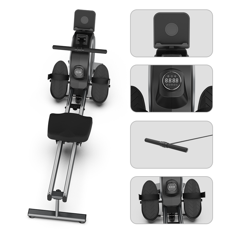 HSM Factory Magnetic Smart Knob Rowing Machine with 120KG Weight Capacity Comfortable Seat Tablet Holder