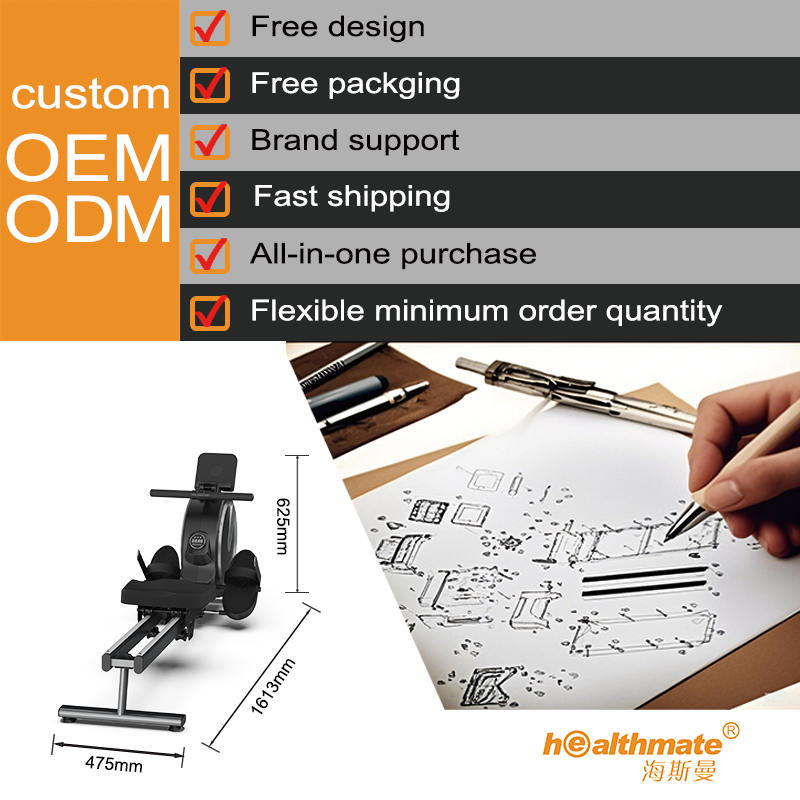 HSM Factory Magnetic Smart Knob Rowing Machine with 120KG Weight Capacity Comfortable Seat Tablet Holder