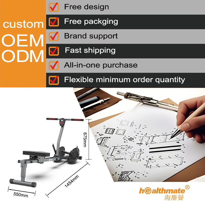 HSM Factory Muscle Trainer Body Fitness Silent Compact Equipment Rowing Machine with 120kg Weight Capacity for Home Use