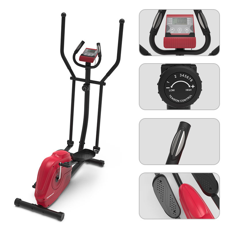 HSM Factory Magnetic Upright Cross Trainer Elliptical Exercise Bike for Home Use with Resistance and Programs for Workouts