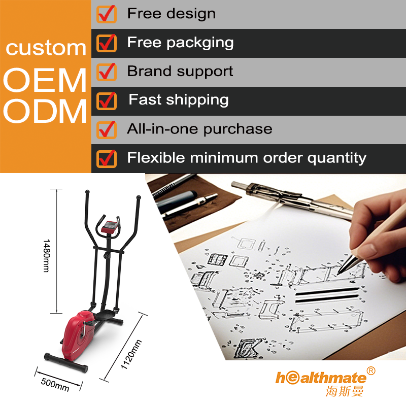 HSM Factory Magnetic Upright Cross Trainer Elliptical Exercise Bike for Home Use with Resistance and Programs for Workouts