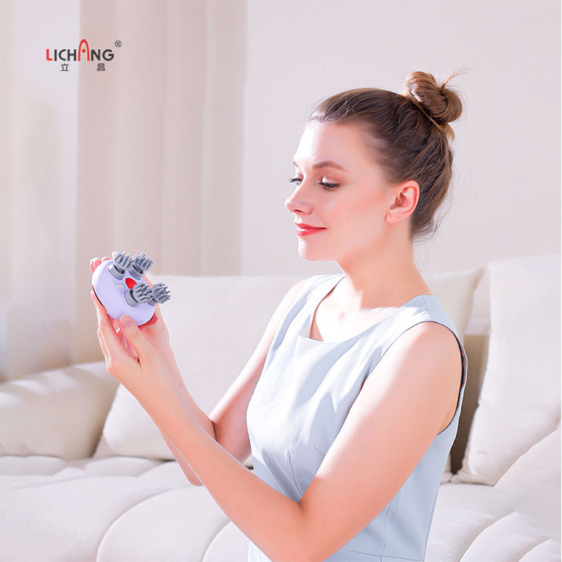 2025 IP67 Waterproof Infrared Heat Portable Cordless Rechargeable Electric Ultra Scalp Head Massager for Hair Growth