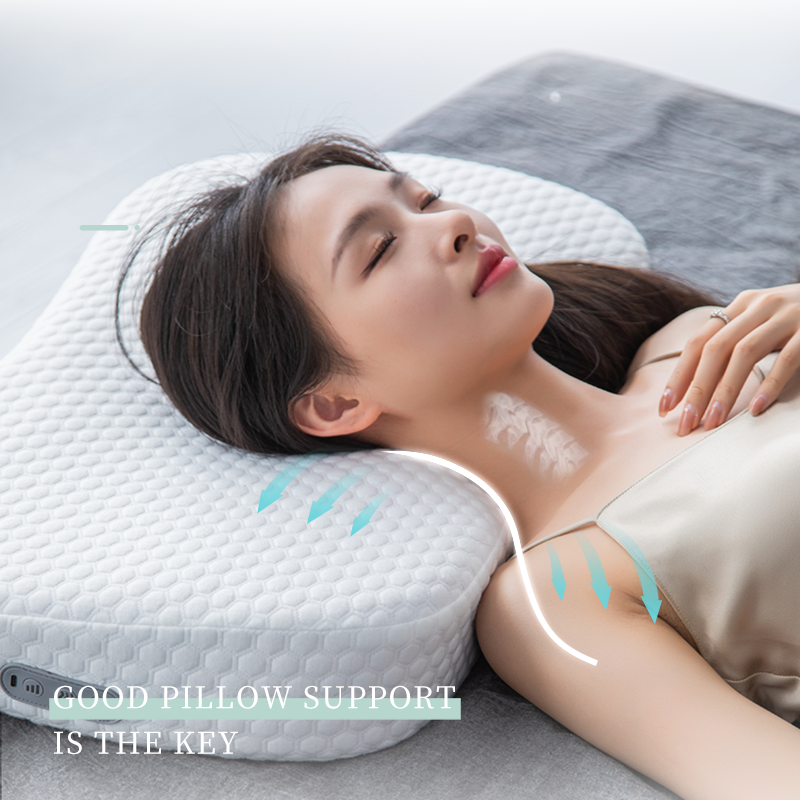 Neck Orthopedic Contour Bed Support Adjustable Cervical Memory Foam Massage Pillow Contour Cervical Bed Sleeping Pillow Massager
