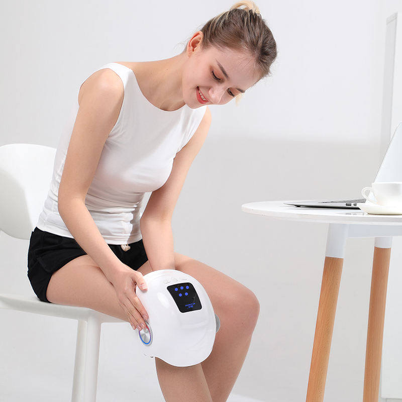 Free Custom Logo Physiotherapy Hot Compress Knee Massager Machine Joint Pain Relief Treatment Heating Knee Massager