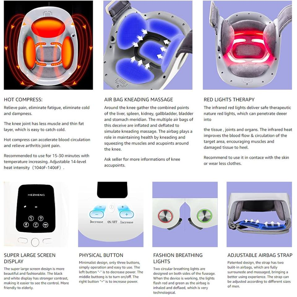 Factory Supplies Hot Selling Promote Blood Circulation Relieve Knee Pain Leg Knee Massager Knee Massage Device With Heat