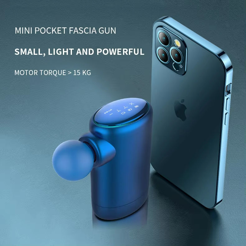 Hezheng Portable Cordless Mini Massage Gun 300g White ABS 3-Head Deep Tissue Massager for Body High Quality Handheld Fascia