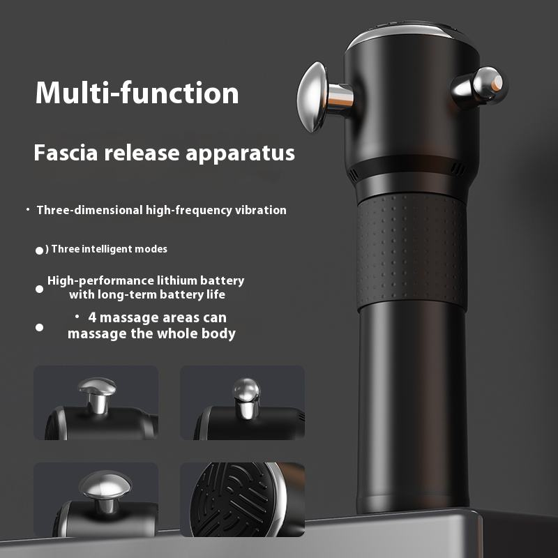 Phenitech Deep Tissue Vibrating Muscle Massage Gun, Handheld Electric Massager with 3 Speeds and 4 Heads