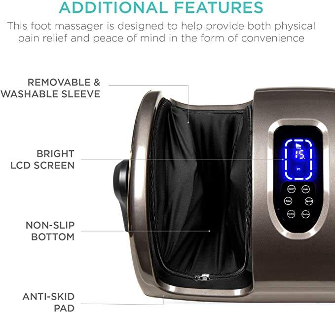 Phenitech New Foot Massager With Heating and Adjustable Bar, Special Heat Therapy, 5 in 1 Reflexology Systems