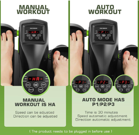 Phenitech-Hot Sale Foot Massager Under Desk Elliptical Machine Electric Seated Pedal Exerciser Manual &Auto Mode for Home Office