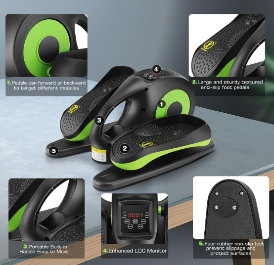 Phenitech-Hot Sale Foot Massager Under Desk Elliptical Machine Electric Seated Pedal Exerciser Manual &Auto Mode for Home Office