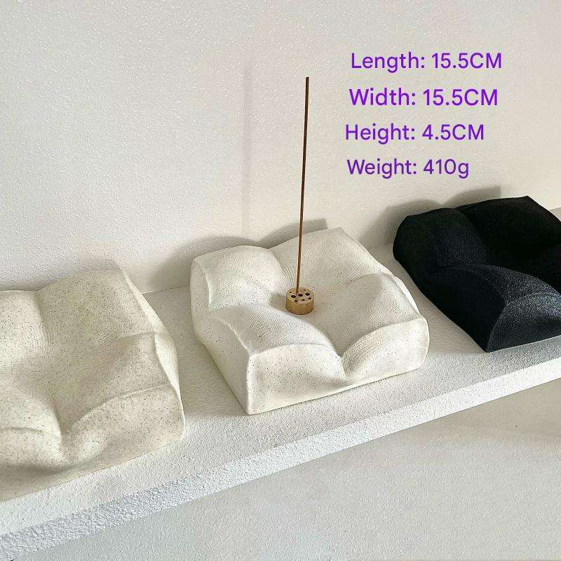 Original Tofu-shaped Ceramic Incense Holder Incense Burnerfor Tea Room Multi-functional Jewelry Tray Zen Home Decor