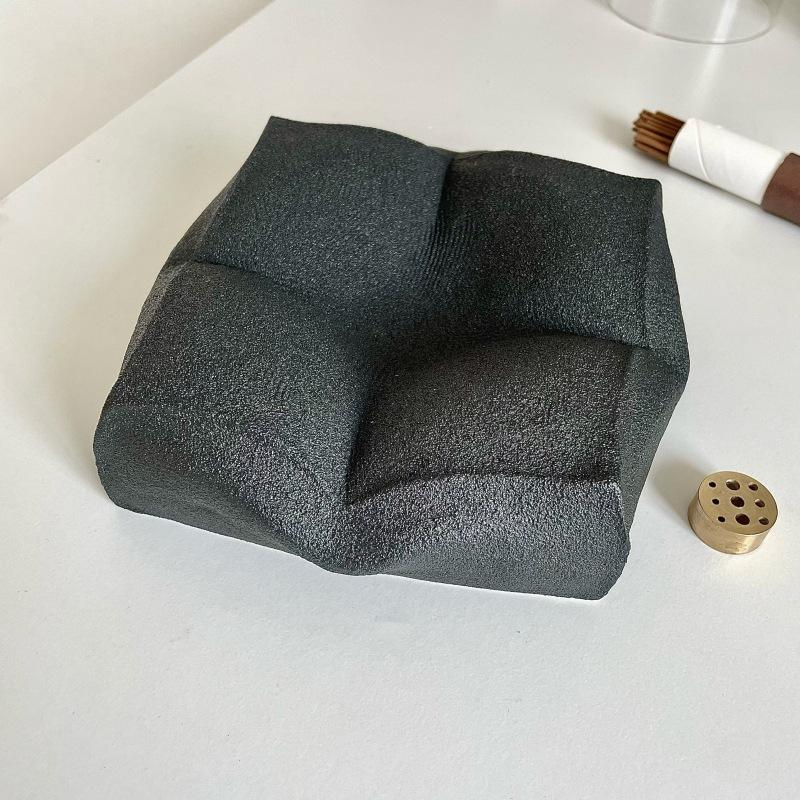 Original Tofu-shaped Ceramic Incense Holder Incense Burnerfor Tea Room Multi-functional Jewelry Tray Zen Home Decor