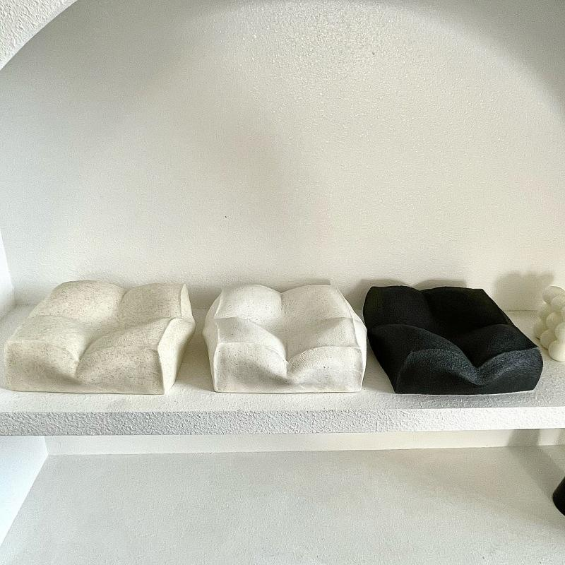 Original Tofu-shaped Ceramic Incense Holder Incense Burnerfor Tea Room Multi-functional Jewelry Tray Zen Home Decor