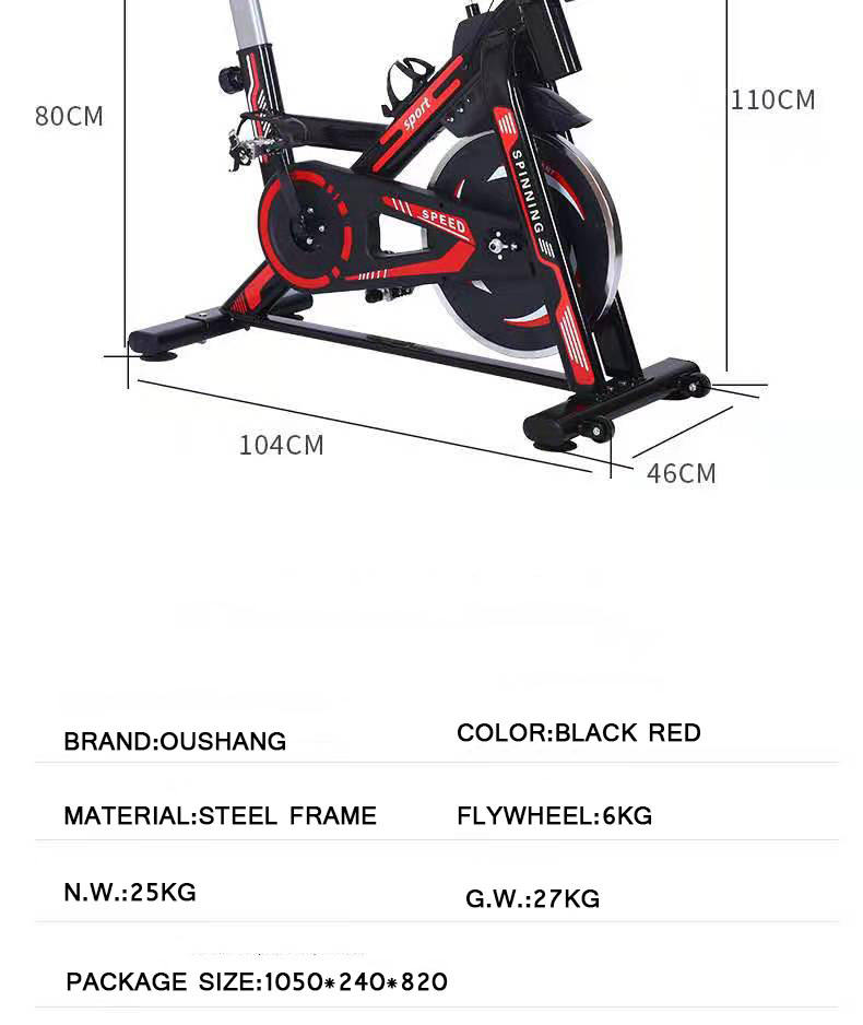 Wholesale Black Red Home Indoor Cycling Spinning Bike Steel Exercise Fitness Equipment for Gym and Home Use