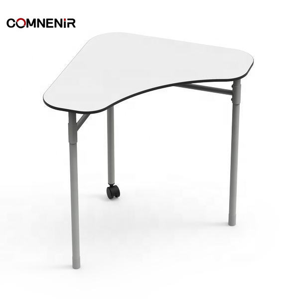 Factory Wholesale Modern Collaborative Triangle School Desks for Home Office Living Room Use Metal + Moulded Board Student Desk