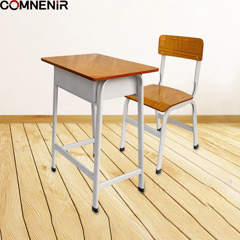 Single Student Modern Design Study Desk and Chair Combination Economical School Furniture for Warehouse Workshop Commercial Use