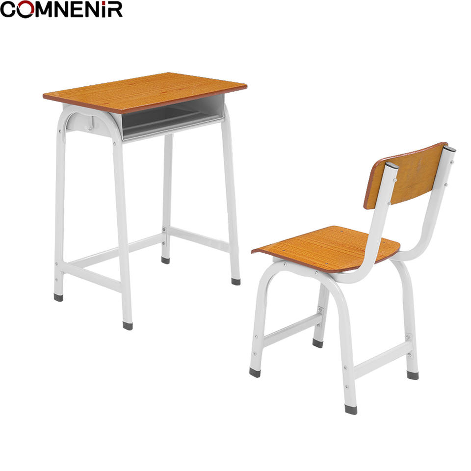 Single Student Modern Design Study Desk and Chair Combination Economical School Furniture for Warehouse Workshop Commercial Use
